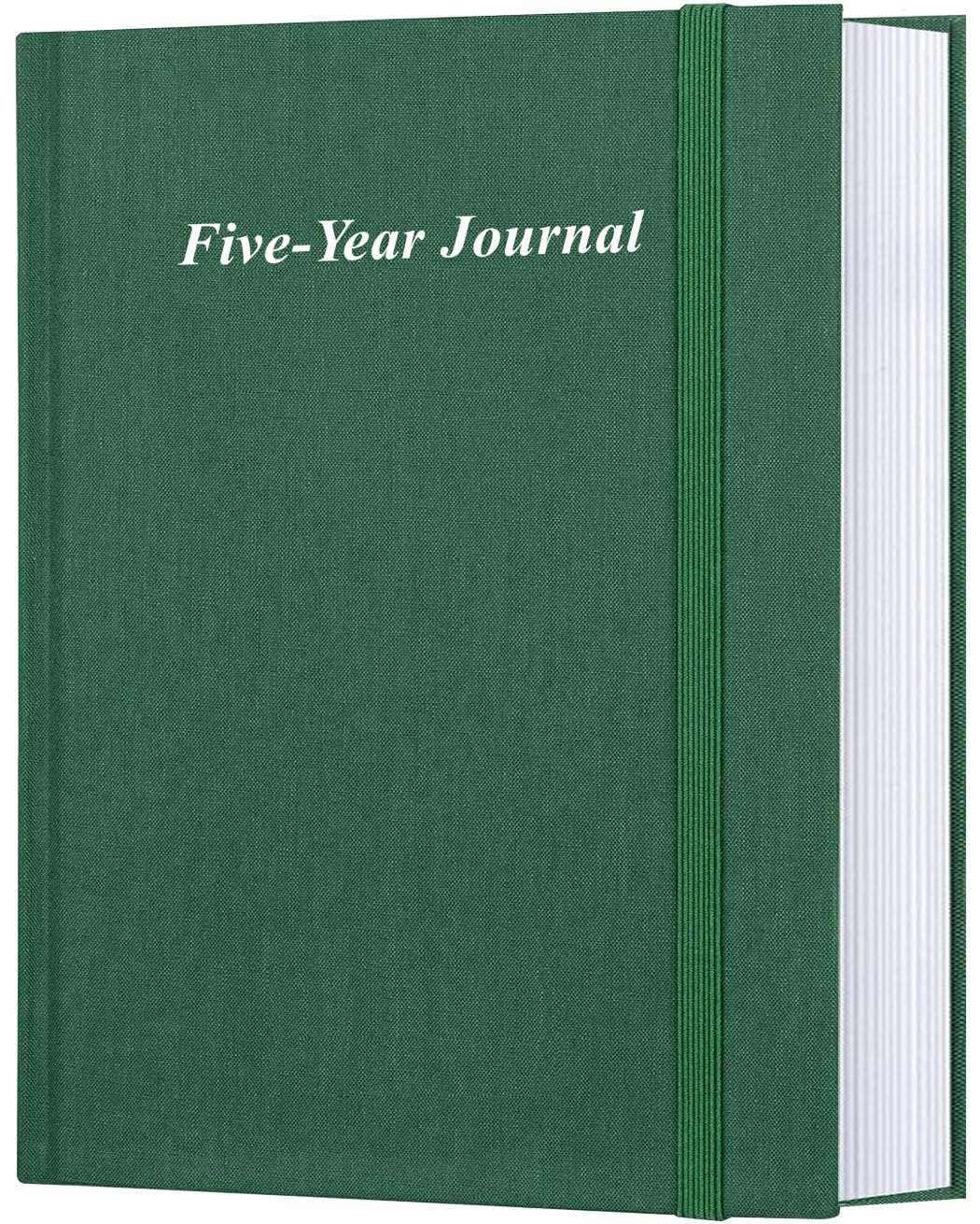 Hard Cover 5 Year Journal | The Easiest to Use Five Year Journal | Quick and Easy Five Year Memory Notebook | 8.5'' x11'', Green