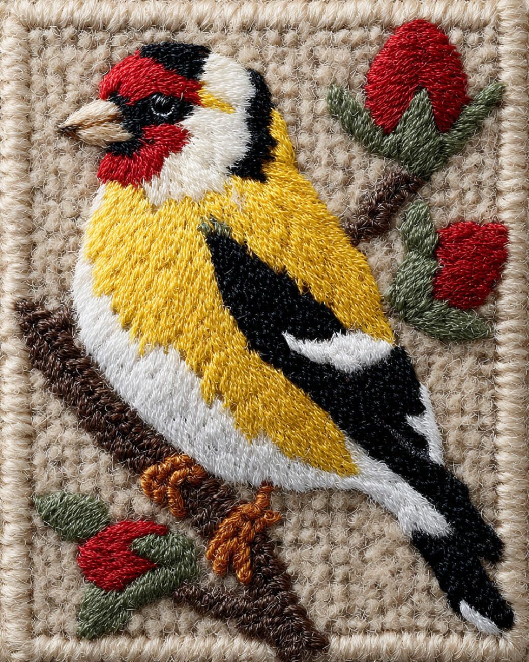 Ambattery E Larg Rug Making Kit Cartoon Bird 90X120cm