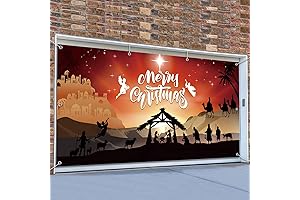 Extra Large Christmas Nativity Garage Door Banner - 6x13ft Backdrop for Xmas Holiday Party Decor