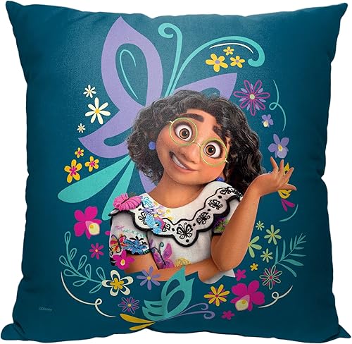 Northwest Almohada Encanto de Disney, 18 x 18 pulgadas, Mirabel mágico