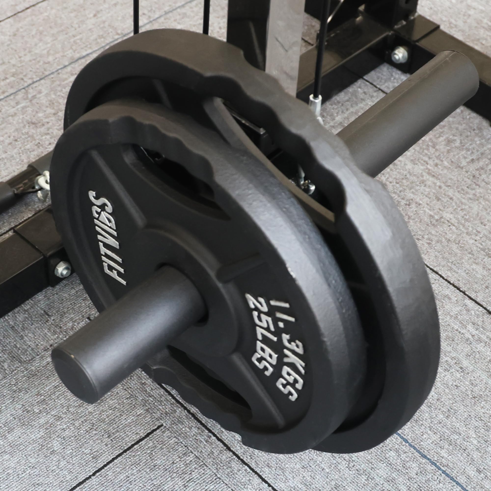 Signature Fitness Olympic Plaque de poids en fonte de 5,1 cm pour la musculation et l'haltérophilie, style à deux trous, ensemble de 15,9 kg