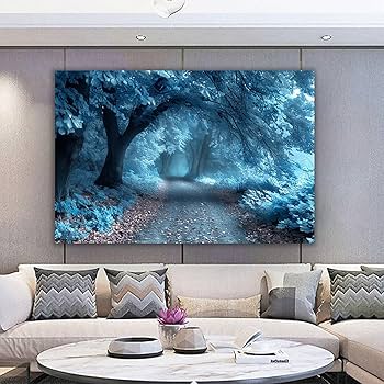 Amazon.co.jp: ZFXFHDR(へ楽ーツ) 森 絵画 絵 抽象的な森 絵