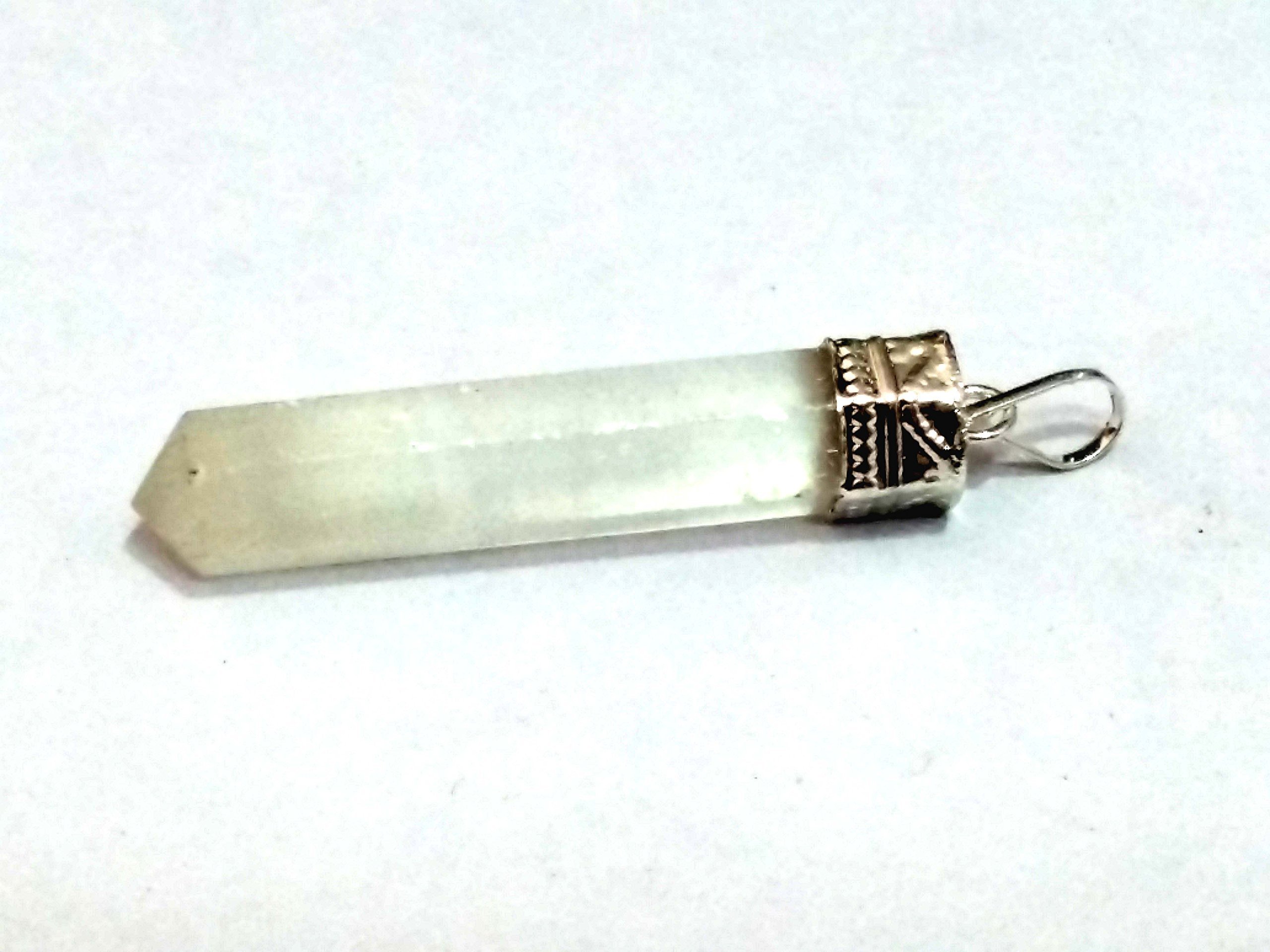 astroghar Selenite crystal pencil shaped pendant for men & women-picture-45