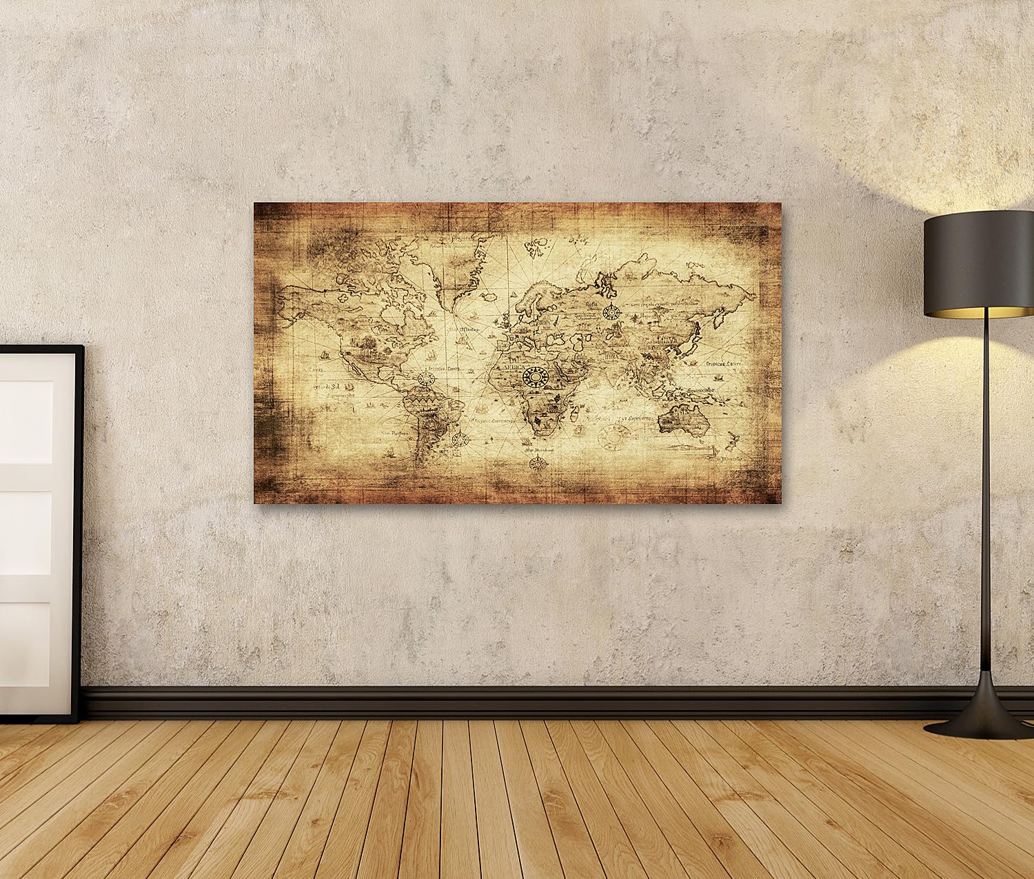 islandburner Prime Quadro su tela Vecchia mappa del mondo storico tesoro mappa bussola punti ??????