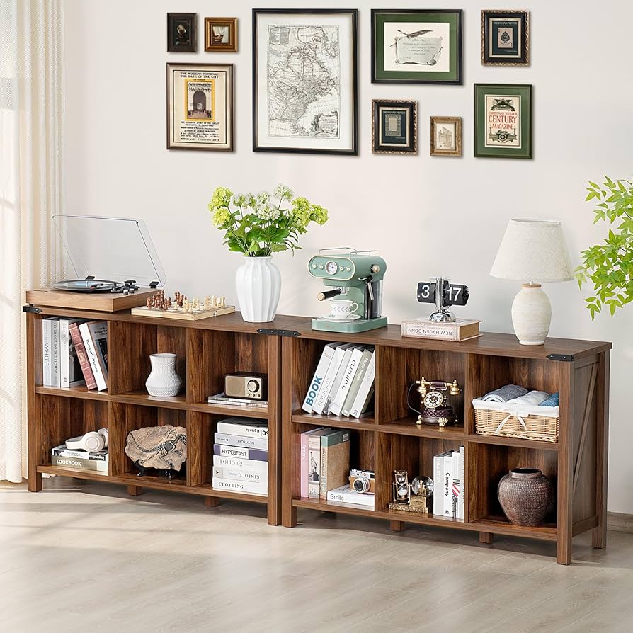 Amazon.com: Joaxswe 8 Cube Book Shelf, Farmhouse Wood Long