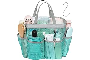 Mint Green F-color Shower Caddy with 7 Pockets for Storage