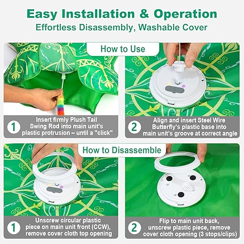 Miniatura 6 de Juguetes interactivos para gatos de interior, recientemente actualizado Juguete recargable para gatito activado por el tacto con aleteo