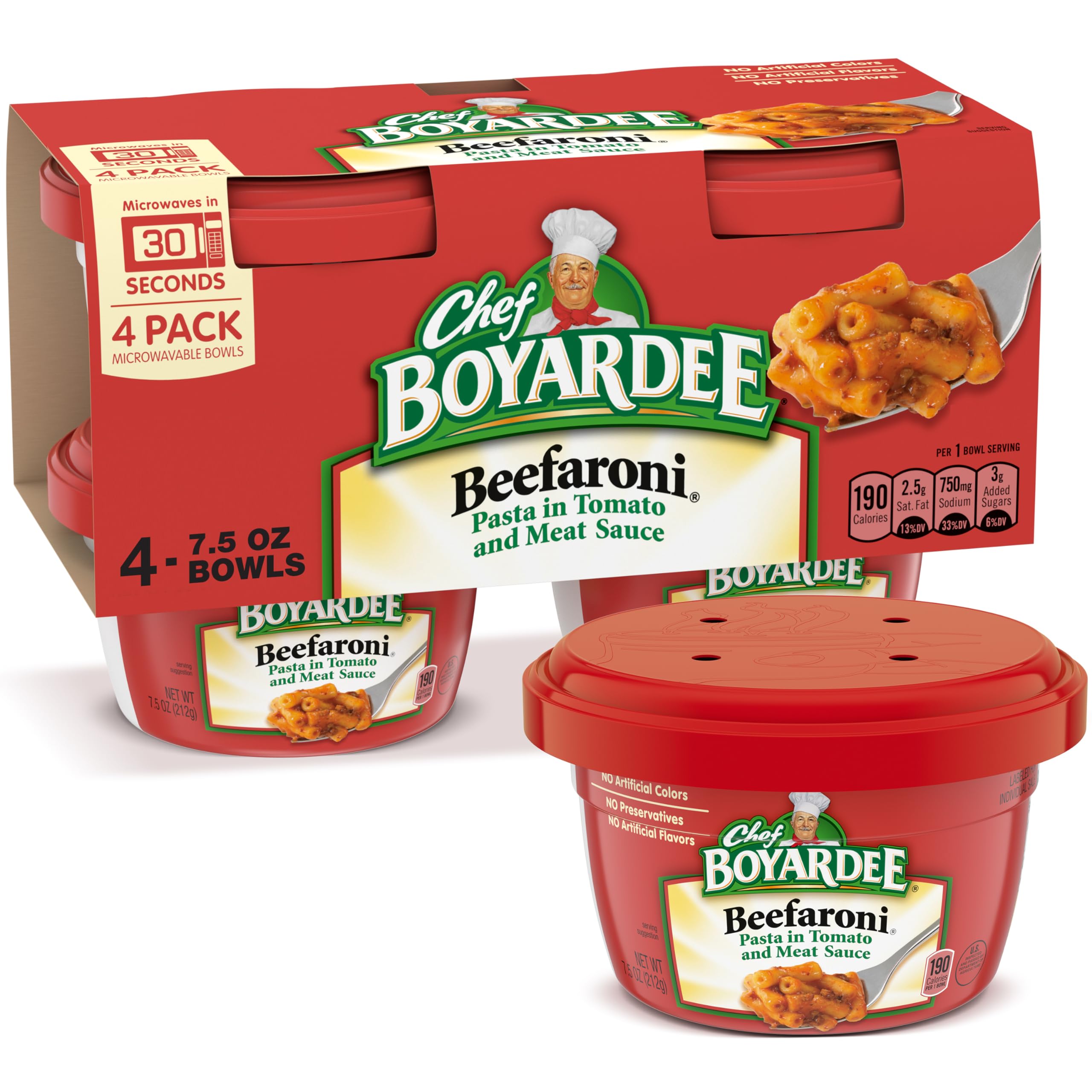 Chef Boyardee Beefaroni Microwave Meal 7 5 oz 4-Count