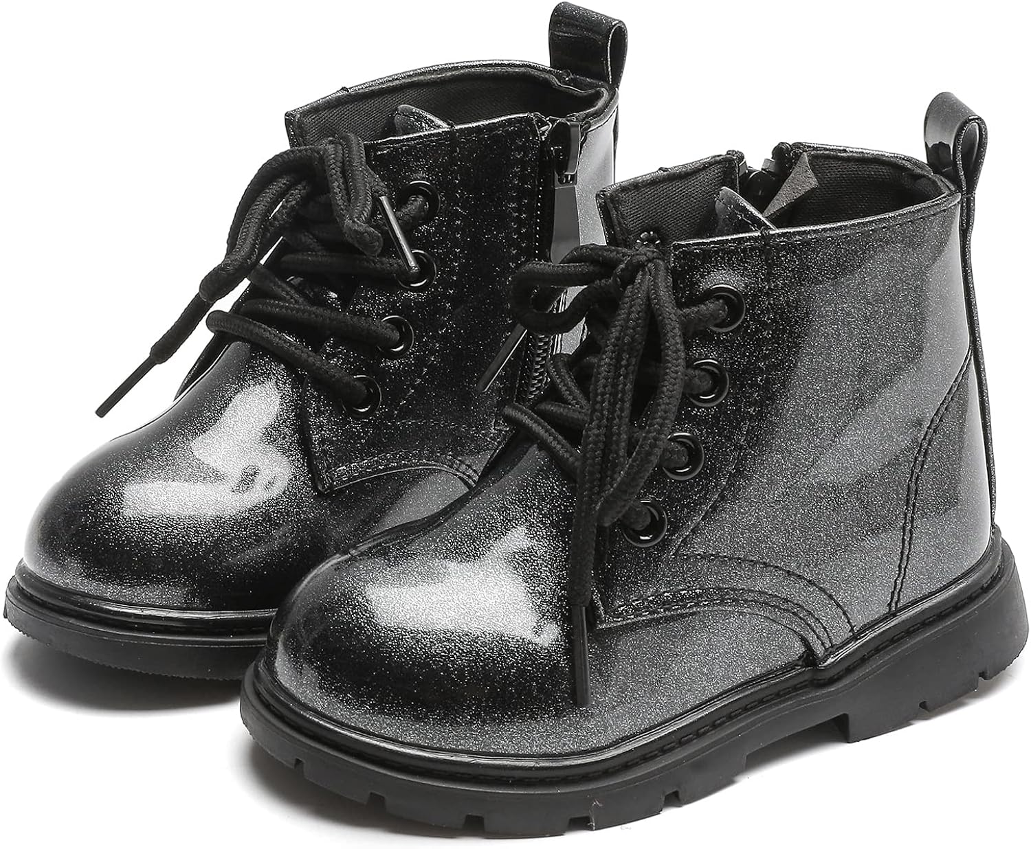 Komfyea Cute Children Boots Floral Print Girl Lace Up