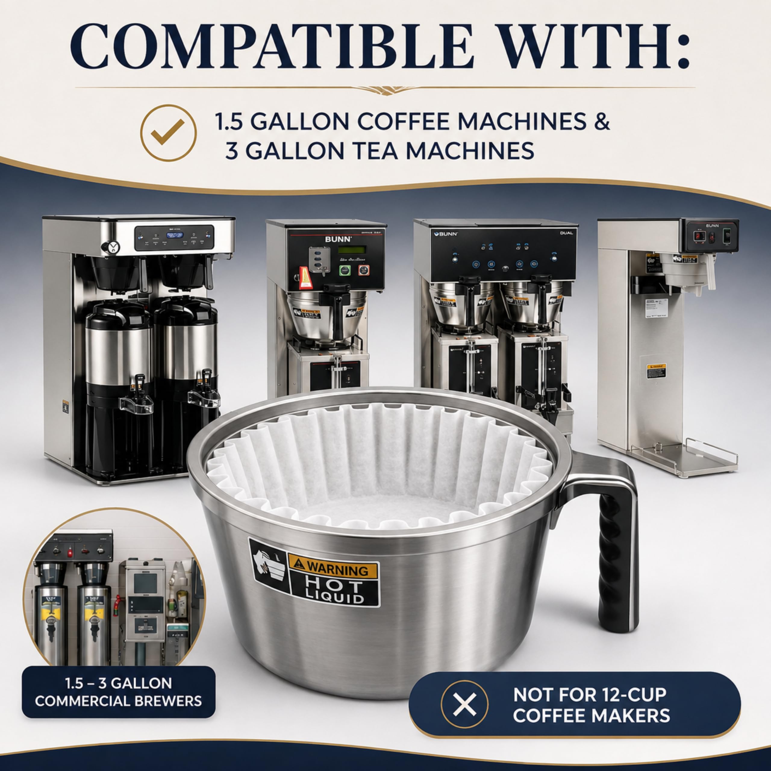 Katy's Extra große Kaffeefilter, Premium-Kaffee- und Teefilter für Restaurants, Cafés und mehr, 31,8 x 11,4 cm, kein Überlaufen, kein Reißen, 250 Stück Großpackung