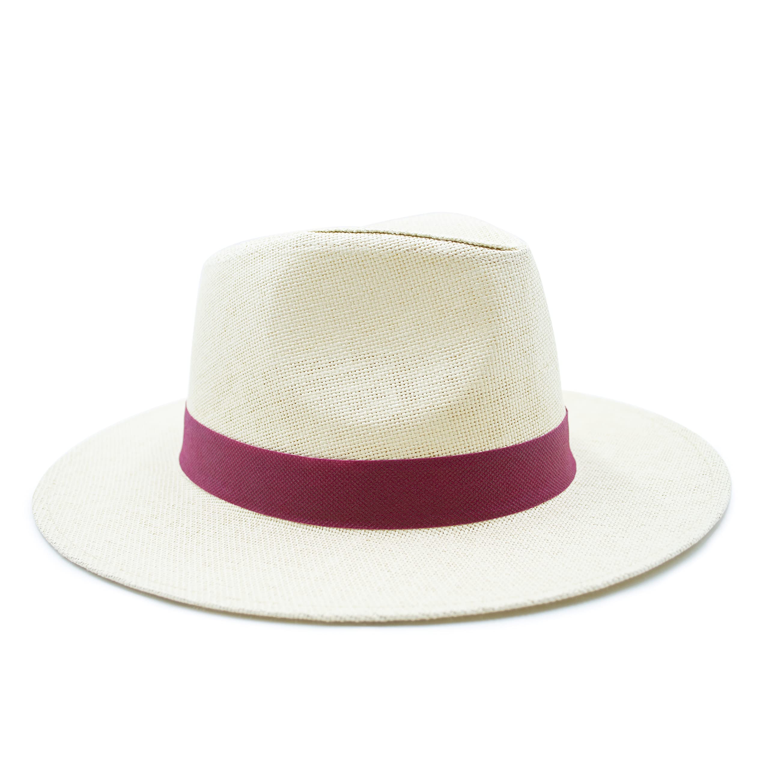 SILABA TONICA Sombreros Tipo Panamá - Pack 10 Sombreros de Paja con Cinta de Color a Elegir - Sombrero Acapulco Hombre y Mujer - Disponible en Tono Marrón y Beige