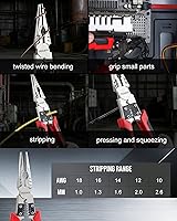 Vista 7 de Juego de 3 alicates multiusos, incluye linieros de 8.5 pulgadas, punta de aguja de 9 pulgadas y cortador lateral diagonal de 7.5 pulgadas