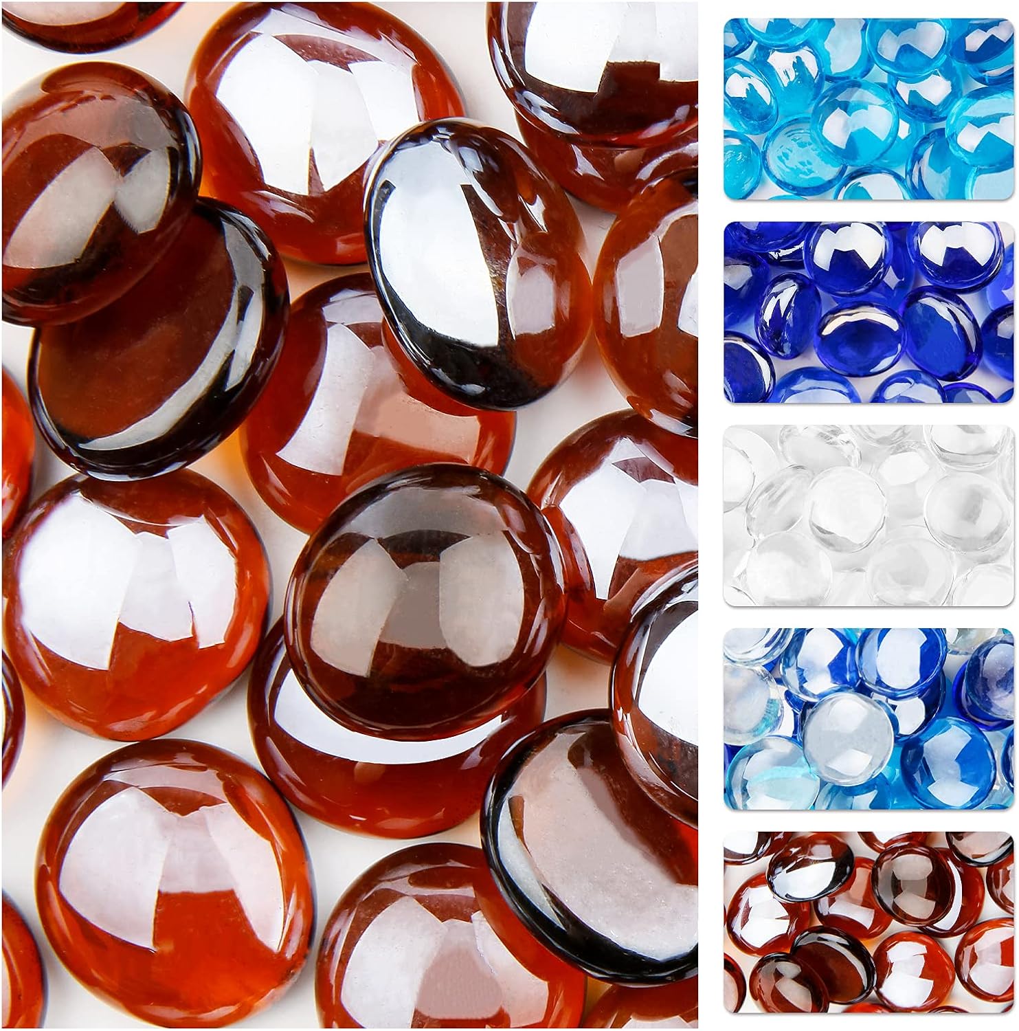 Utheer Fire Glass for Propane Fire Pit, Copper Fire Pit