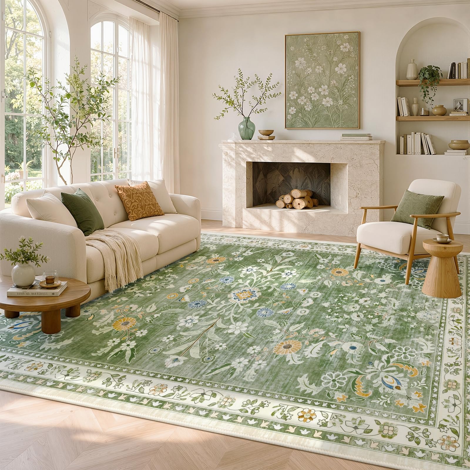 Homodeco Large Rugs Living Room Soft for Bedroom Lounge, Green, 200 x 300cm — image 1