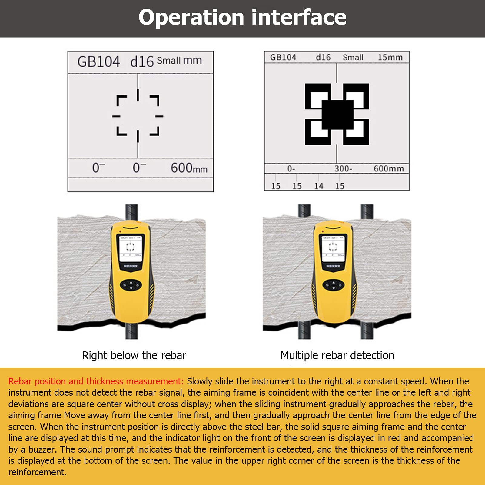Jadeshay Wandscanner Detektor, Multifunktional Stud Finder Bolzendetektor Metalldetektor Wand Mit LCD-Anzeige und Datenspeichermodus, Betonsuchgerät Bewehrungsscanner, 1,2 m Positionierungsbereich