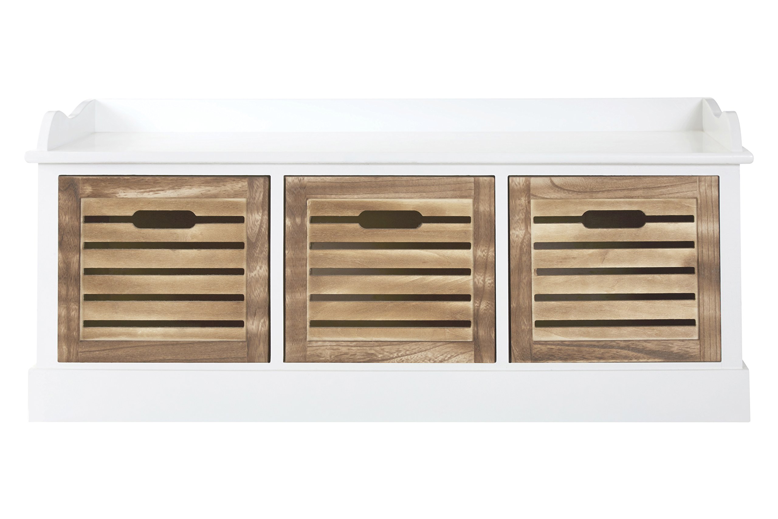 Premier Housewares Portsmouth 3-Drawer Chest, Wood, White/Natural