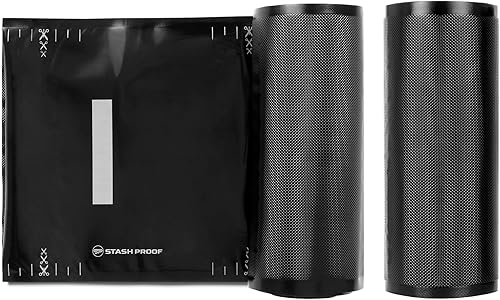 Rollos de sellado al vacío de 11 pulgadas x 50 pies, paquete de 2 unidades (100 pies en total) de 5.5 mil (negro y negro)  sin BPA de grado