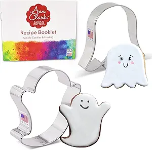 Ann Clark Cookie Cutters Halloween Ghost Cookie Cutters 2-Pc Set Made in USA, 3", 3.5"