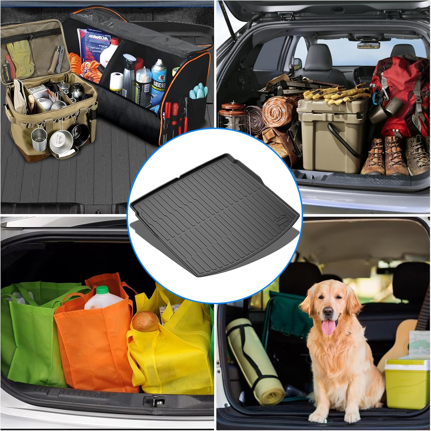 Garvee Trunk Mat Compatible with CR-V 2017-2022, All Weather Cargo Liner Trunk Liners, Non-Slip Odorless TPE Car Rear Truck Mat Cargo Mat for CR-V 2017-2022 Accessories, Black