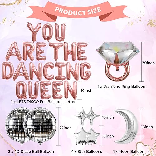 Miniatura 3 de Decoraciones de fiesta de discoteca de los años 70, decoración de discoteca de despedida de soltera, globos de discoteca con la frase "You Are the