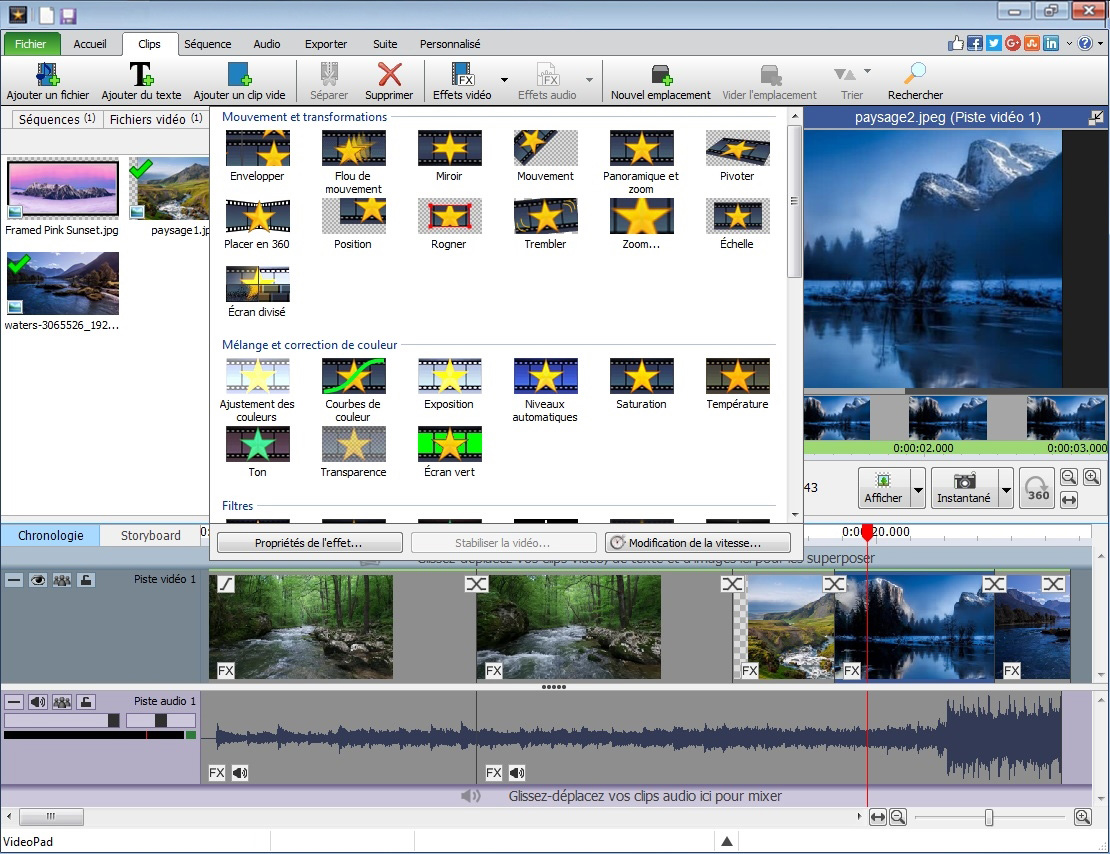 VideoPad - Logiciel de montage vidéo [Téléchargement]