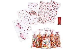 Kesoto 100 Pcs Valentine Treat Bags for Kids Party Favor