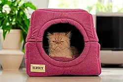 Cama iglu toca para cachorro e gato, cama 2x1 para cachorro ou gato com almofada, TAM. M Luxo