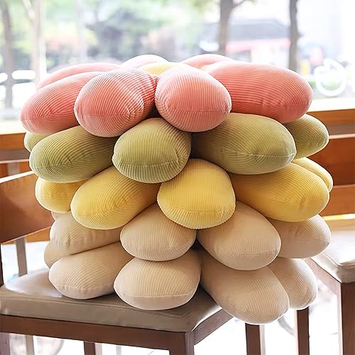 Miniatura 3 de Tanha Paquete de 2 almohadas de margaritas de 23.7 pulgadas, almohada de flores, cojines de piso de flores, almohada en forma de flor, lindas