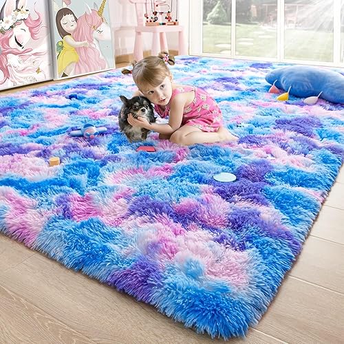 Miniatura 7 de Noahas Alfombras mullidas para dormitorio, 4 x 6, color beige, esponjosas, gruesas, peludas, para sala de estar, alfombra suave para niños,