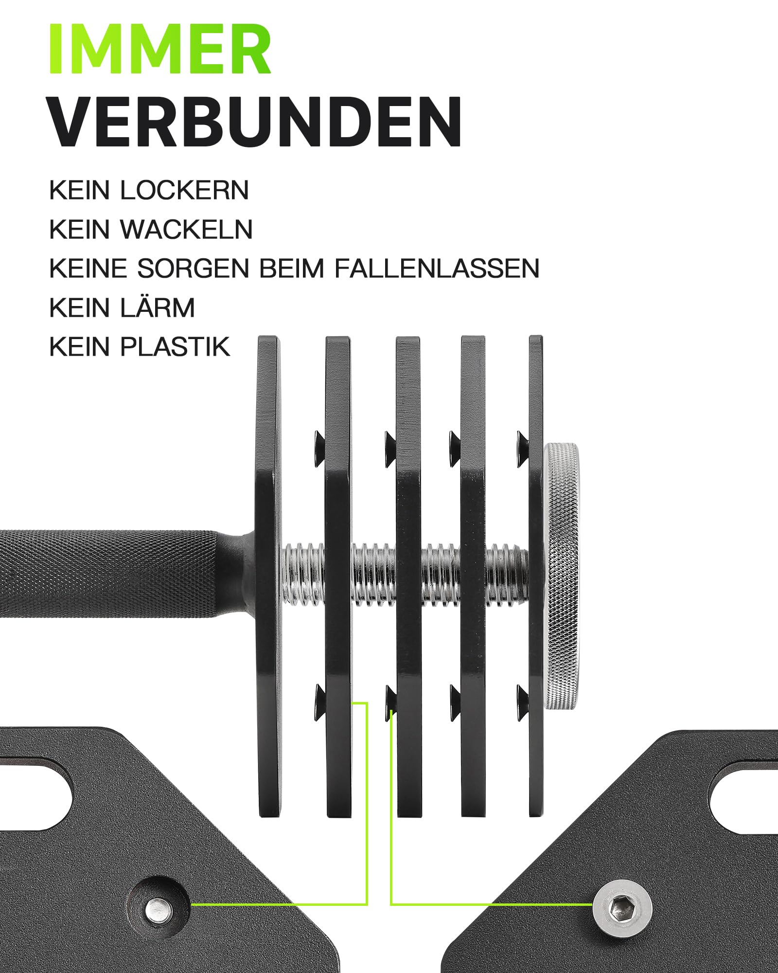 Eisenlink Verstellbare Achteckige Kurzhantel 1 Stück 20kg 36kg | Innovative Ultrakompakte Einstellbare Stahl Hantel mit Anti-Rutsch-Griff Fitness Gym Zuhause