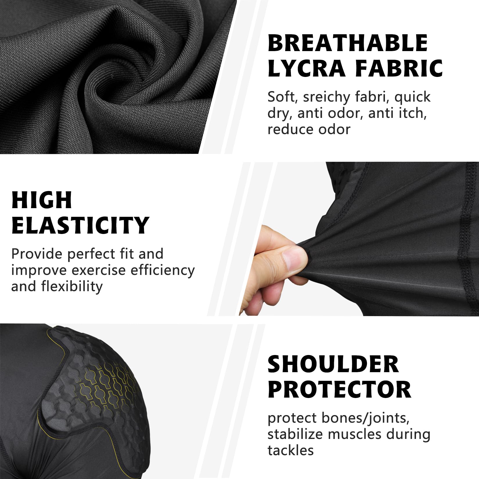 Rembourré Chemise Jeunes Compression Sports Protection T-Shirt Côtes Poitrine Protecteur Hommes Sports Shock Rash Garde Football Football Paintball Baseball