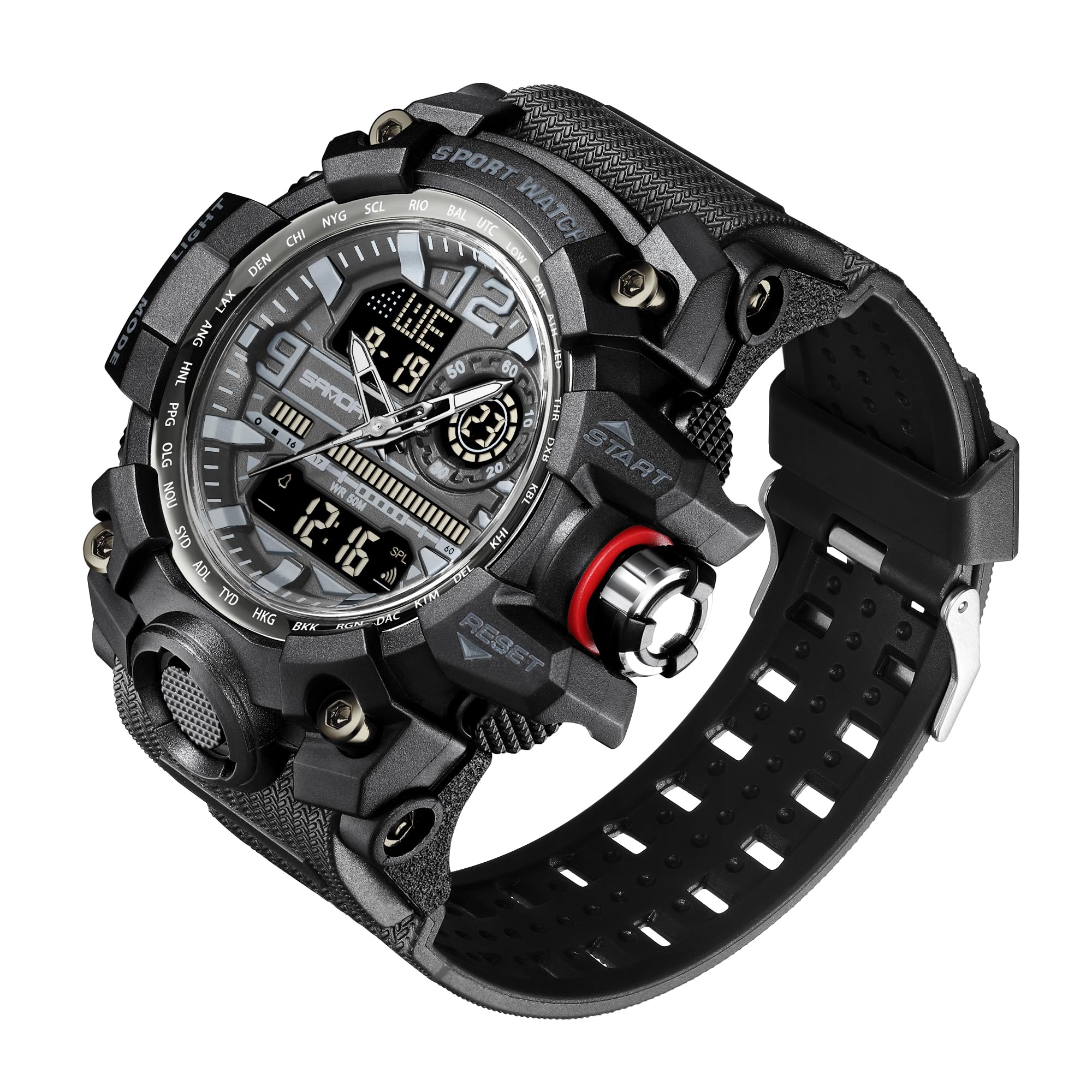 KXAITO Orologi da uomo Sport Outdoor Impermeabile Militare Orologio Data Multi Funzione Tattiche LED Face Alarm Cronometro per gli Uomini 3133