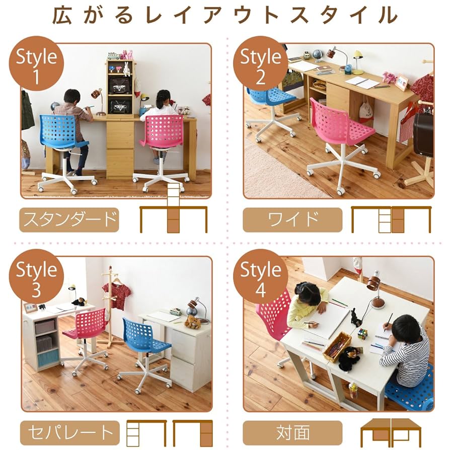 Amazon.co.jp: JKプラン wit'sシリーズ コンパクト ツインデスク