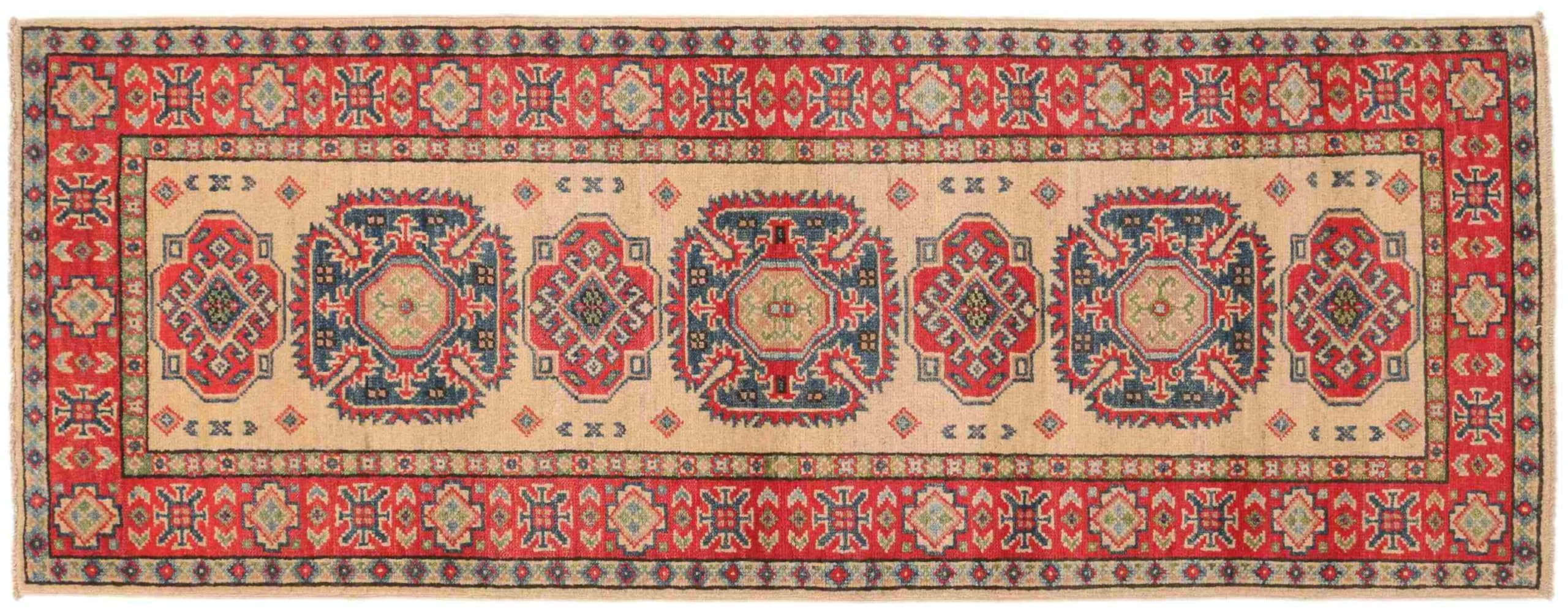 Tapis Kazak 70x180 cm beige : la solution pour valoriser un couloir étroit et sombre