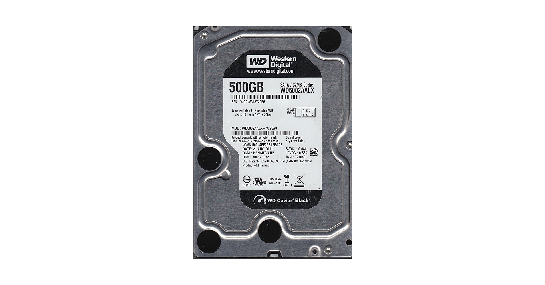 Amazon.com: Western Digital 500 GB WD Black SATA III 7200 RPM 32