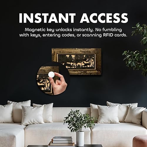 Miniatura 2 de Caja fuerte oculta para armas  Escena de ciervos  Almacenamiento oculto en la pared  Armario de madera para armas  Muebles de ocultación de armas