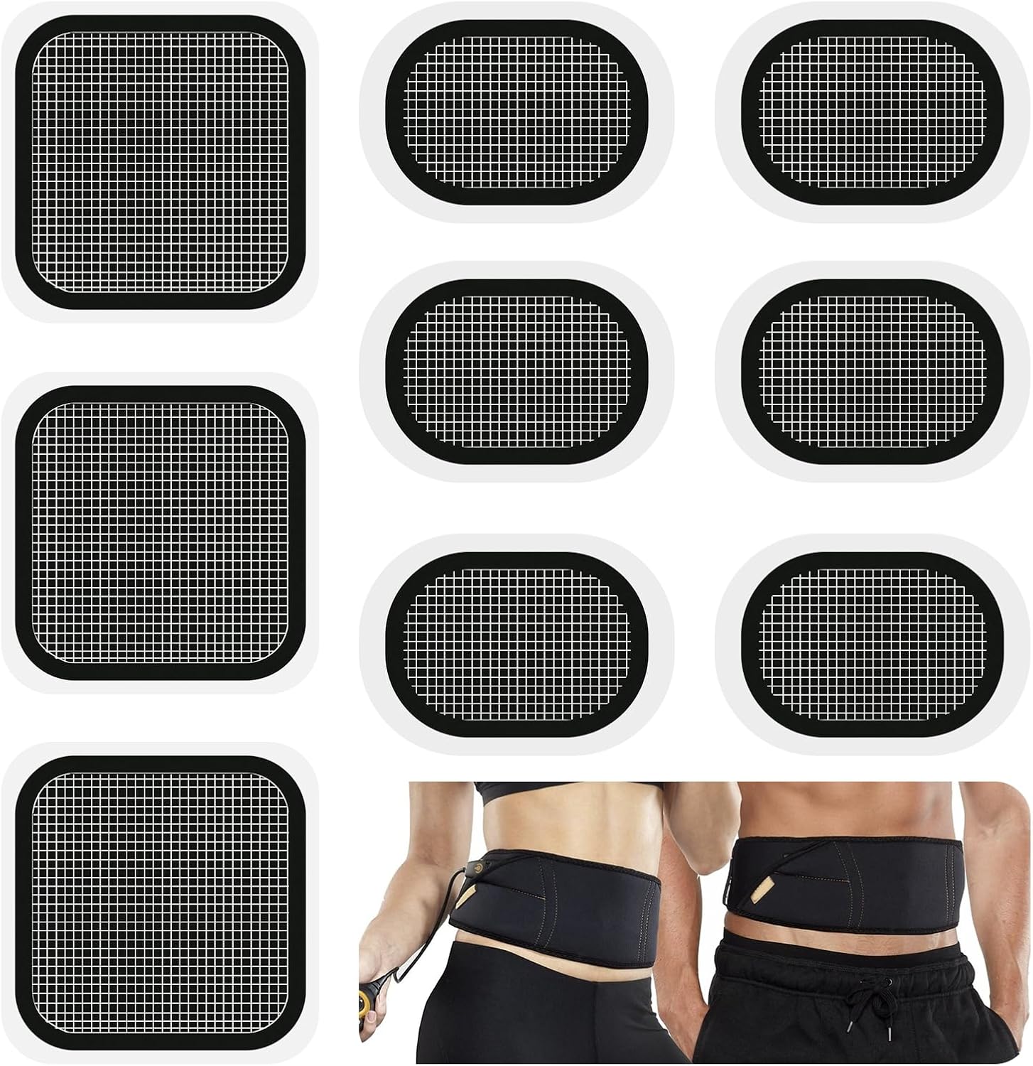 QOCO 9 Pcs Replacement Gel Pads Updated Electrodes Body Pads Gel