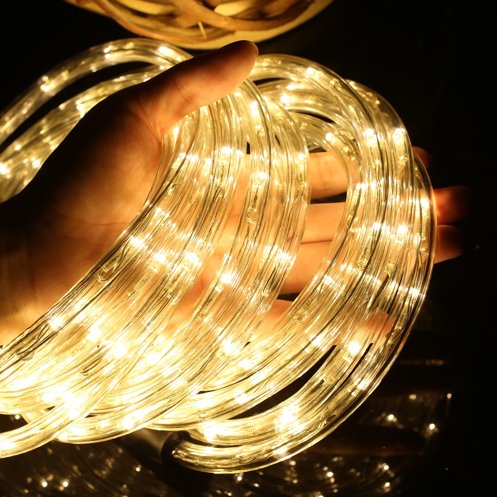 Lepro Tubo Luminoso 10m,Luci Natale Esterno 240 LED Bianco Caldo, Renna Natale da Esterno Impermeabile IP65 Natale Decorazioni, per Decorazioni Interni e Esterni