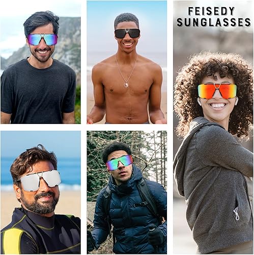 Miniatura 6 de FEISEDY Gafas de sol deportivas al aire libre para hombres y mujeres, ciclismo, correr, conducción, protección UV400, B2342
