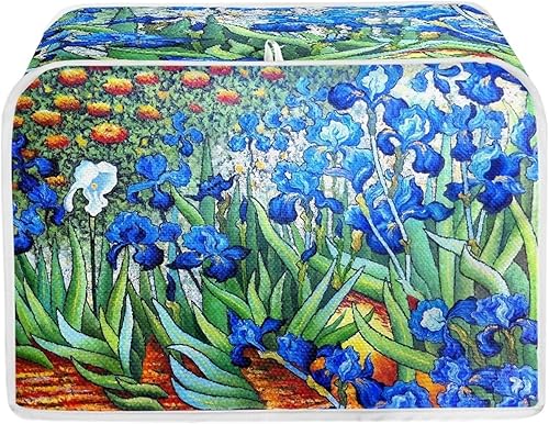 Van Gogh Irises - Cubierta para tostadora con estampado de flores, 2 rebanadas, cubierta para tostadora de pan, protector de utensilios para
