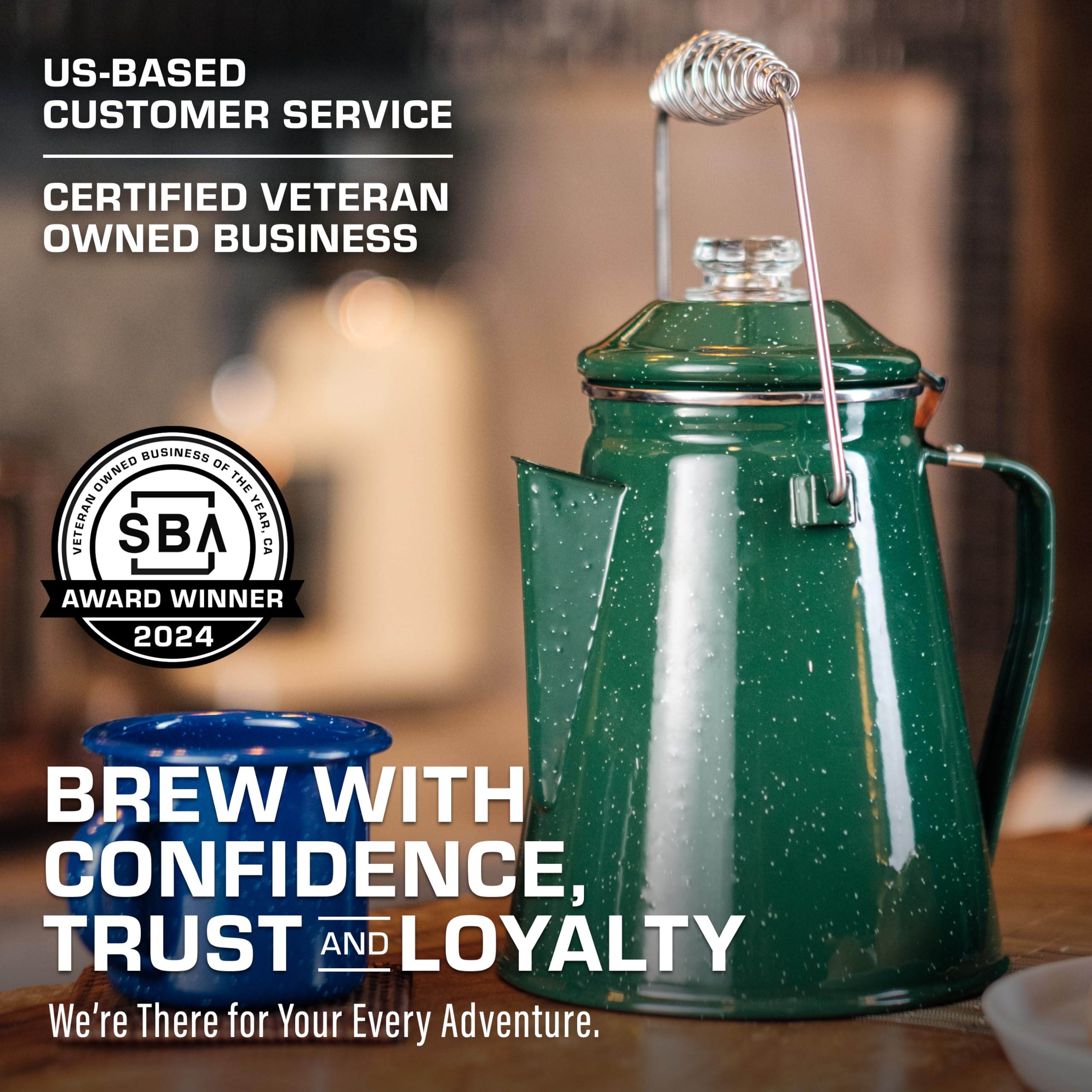 Coletti Cafetière percolateur Classique en émail (Vert, 12 Tasses) — La cafetière de Camping Originale rendue Moderne — Indispensable pour Le maître brasseur du Camping