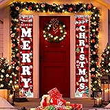 Christmas Decorations Red Black Buffalo Plaid Sign Set for Festival Merry Christmas Door Banner | Outdoor Yard & Front Porch | Indoor & Outdoor Xmas Decor for Home, Wall, Front Door, Yard, and Garage...