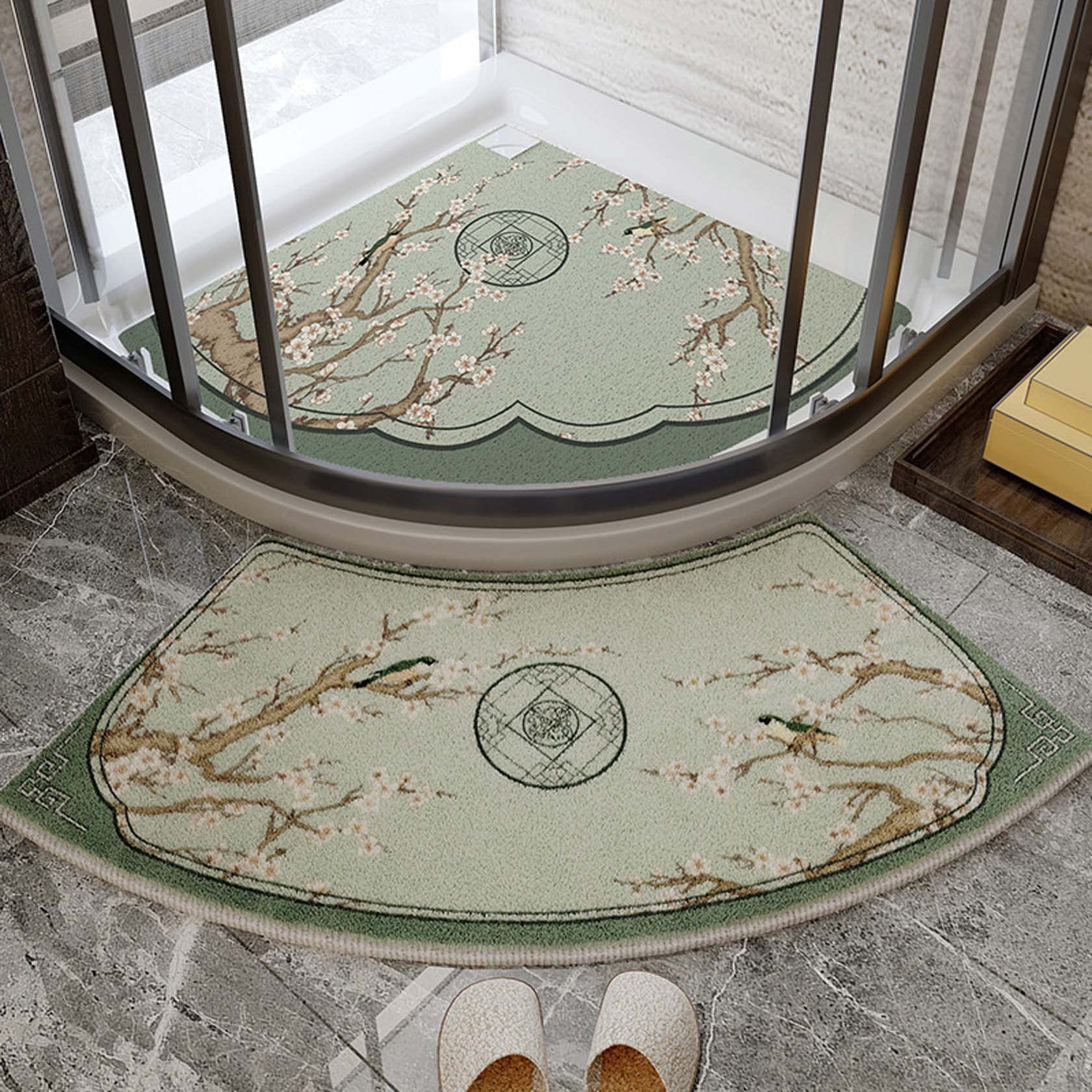 Tappetino Doccia Rotondo Con Fiore - Antiscivolo, Anti-muffa, 50x50 Cm - Rosa - Foto 8