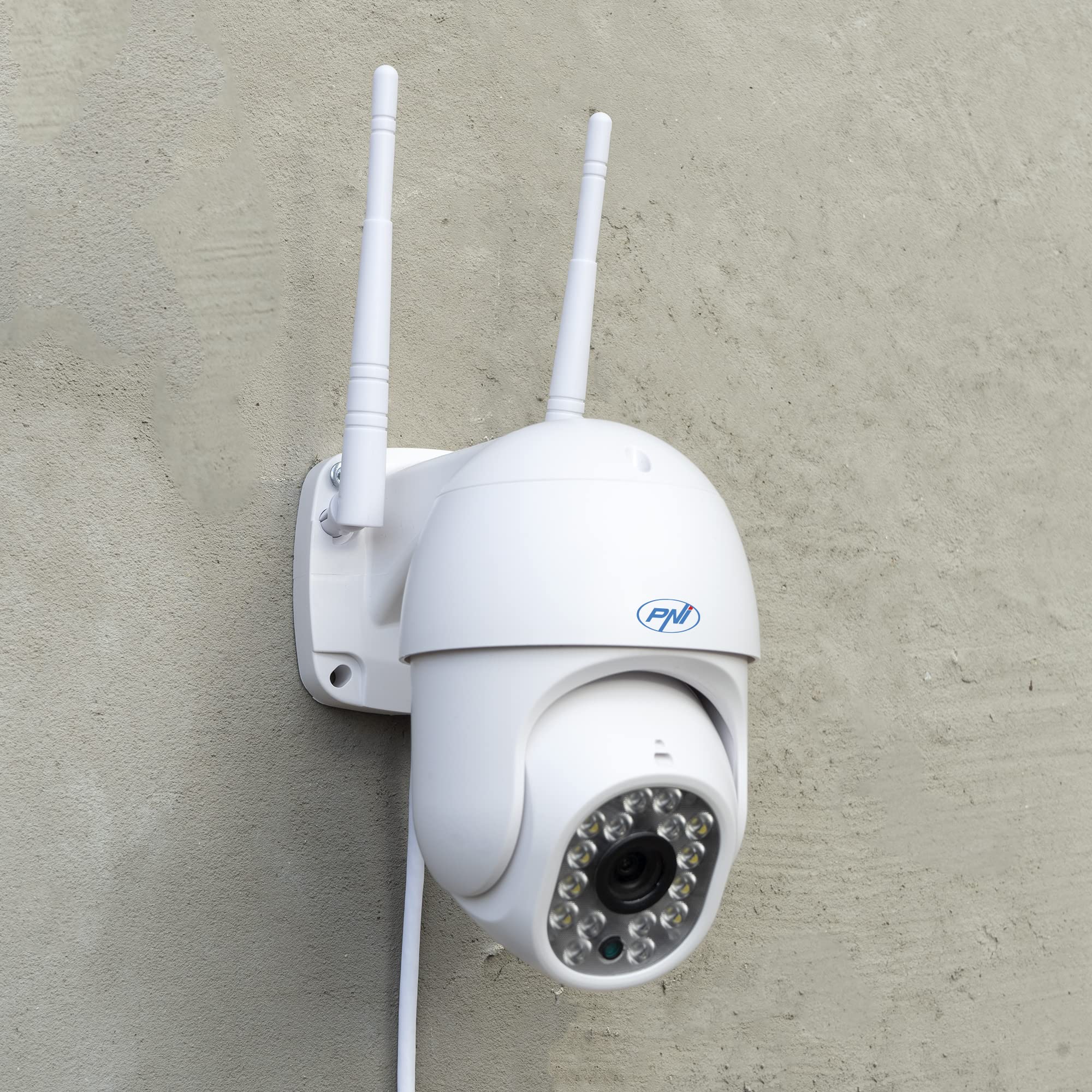 PNI Zestaw 2 bezprzewodowych kamer do monitoringu wideo IP440 WiFi PTZ, 4 MP, zoom cyfrowy, gniazdo micro SD, samodzielna, alarm wykrywania ruchu, śledzenie ruchu