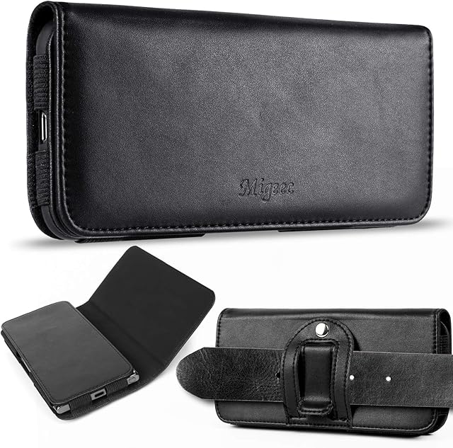 Migeec Leather Phone Holster Case with Belt Clip Pouch Loop [Magnetic Closure] for iPhone 12 Pro Max 11/XR/SE Samsung