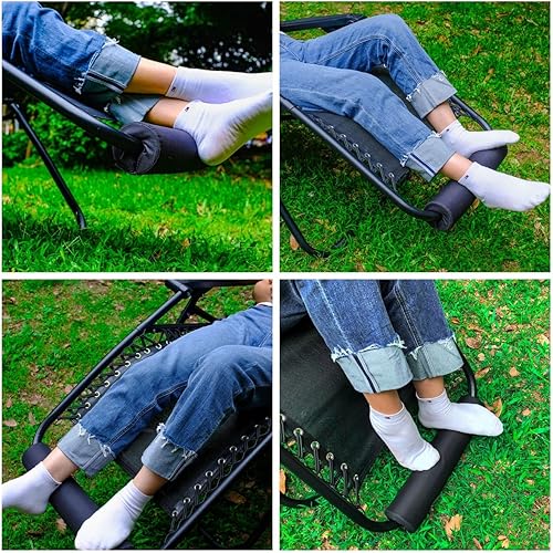 Miniatura 6 de Juego de 2 reposapiés para silla de gravedad cero, cojín para reposapiés plegable antigravedad, acolchado para reposapiés para patio, césped, silla