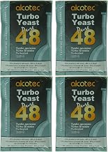 Alcotec 48 Hour Turbo Yeast | Brewers Yeast Powder| Wine Yeast for Wine Making | Dry Yeast | nutritional yeast | (4 Packs)