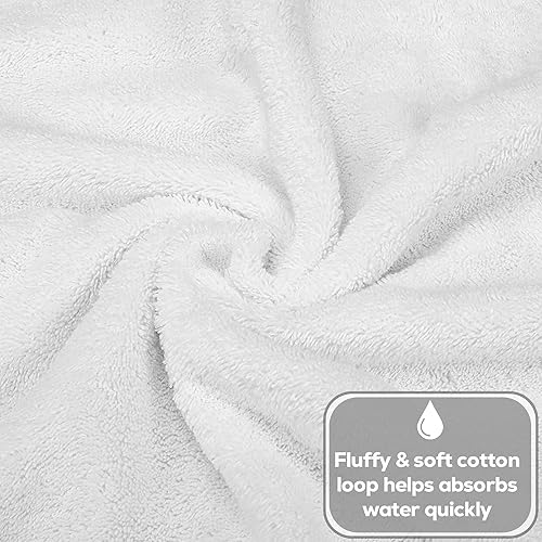 Miniatura 4 de GOLD TEXTILES Juego de 480 paños blancos de alta calidad, 13 x 13 pulgadas, ultra suaves, altamente absorbentes, paños de algodón para tu cuerpo,