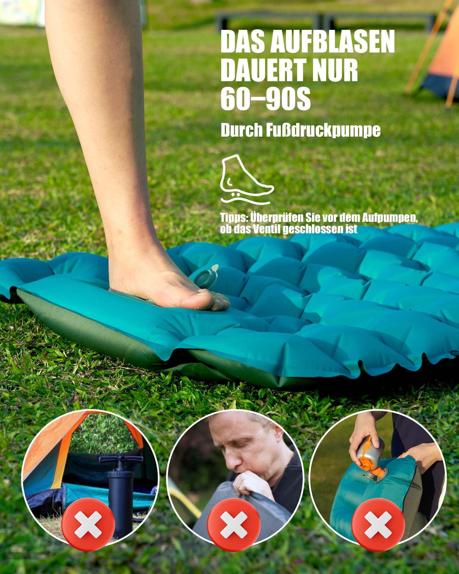 Matelas De Camping Auto-gonflant AKSOUL - Confort Optimal Pour Vos Aventures En Plein Air