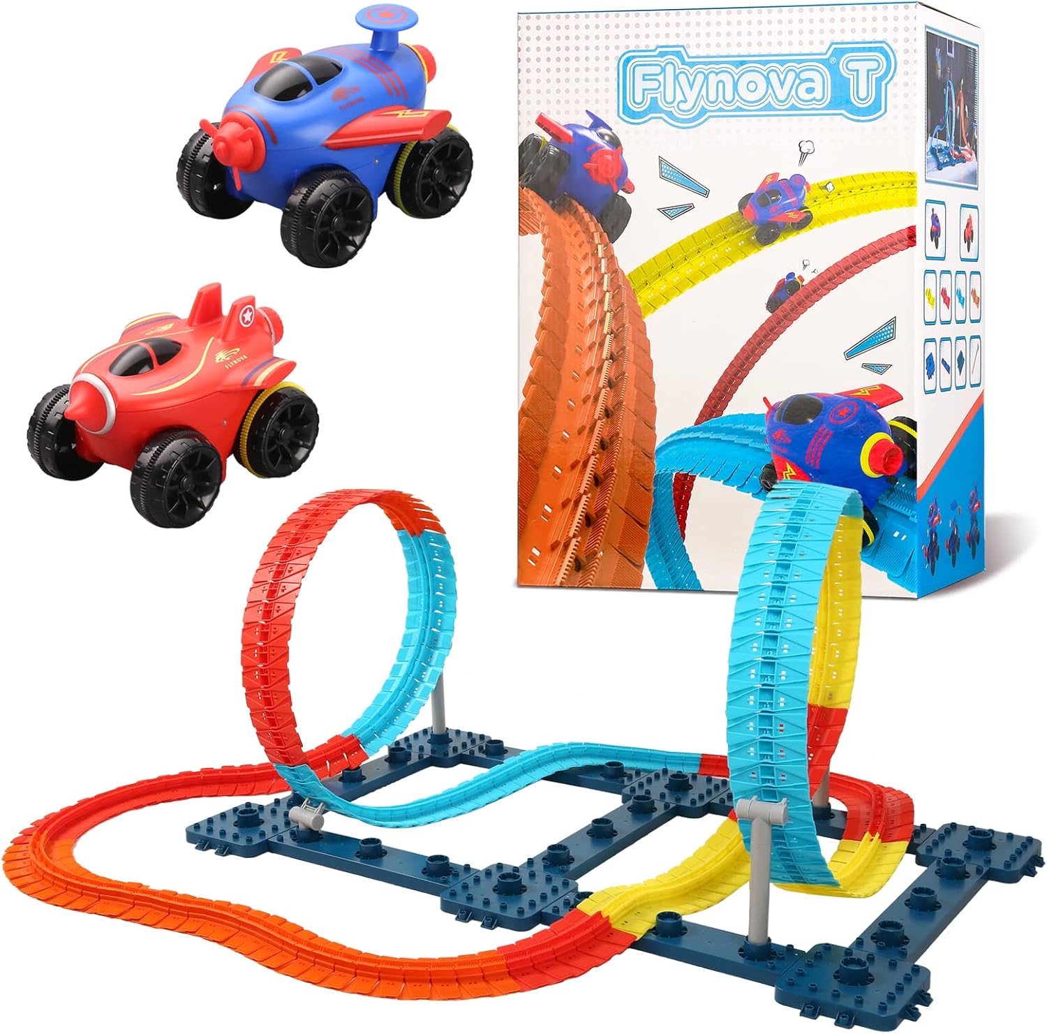 Pista De Coches para Niños Juguete,Lncluye 200 Pista , 2 Coches Eléctricos Luminosos, Varios Soportes y Bases,Apto para Mayores de 6 añosjuguetes niños Traje